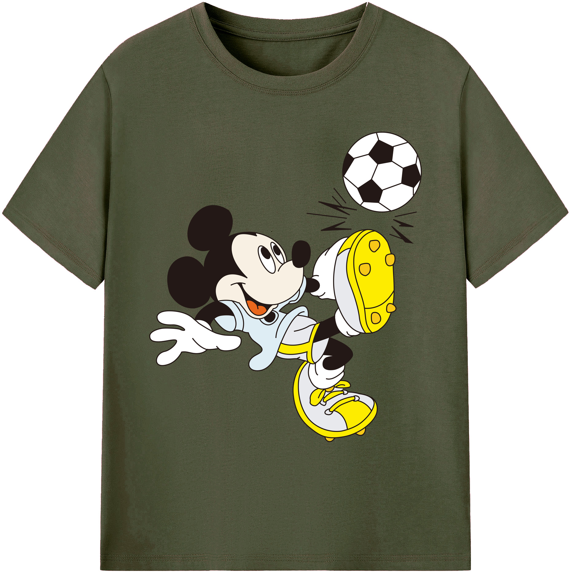 ミッキーマウス Mickey Mouse 綿100％ メンズ半袖Tシャツ｜肌触りやわらか＆通気性